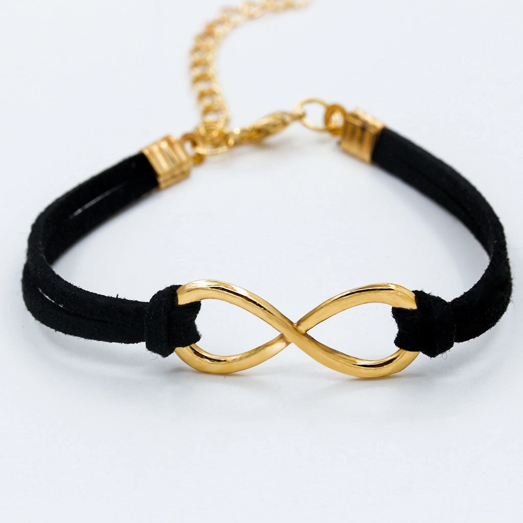 Wholesale Symbol 8 Hemp Rope Alloy Bracelet