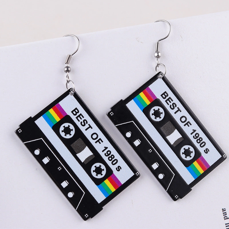 Wholesale Tape Double sided Retro Color Acrylic Nostalgic Simple Personalized Earrings