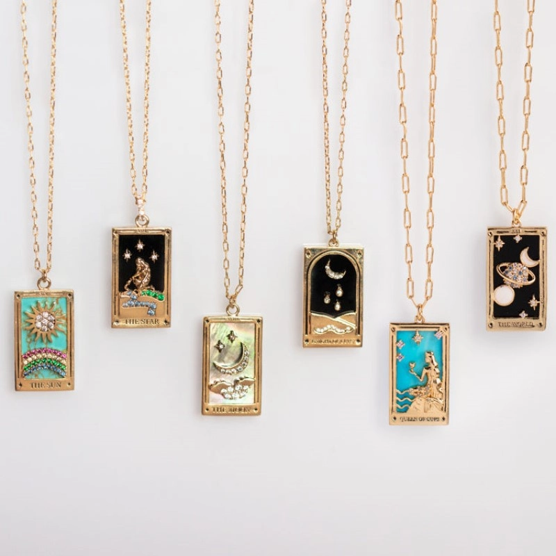 Wholesale TAROT Brand Tarot Necklace with Diamond Drops of Oil Plated with Gold