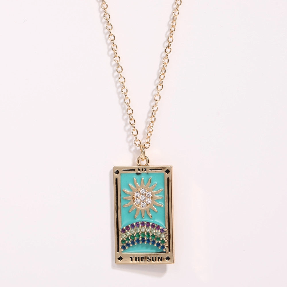 Wholesale TAROT Brand Tarot Necklace with Diamond Drops of Oil Plated with Gold