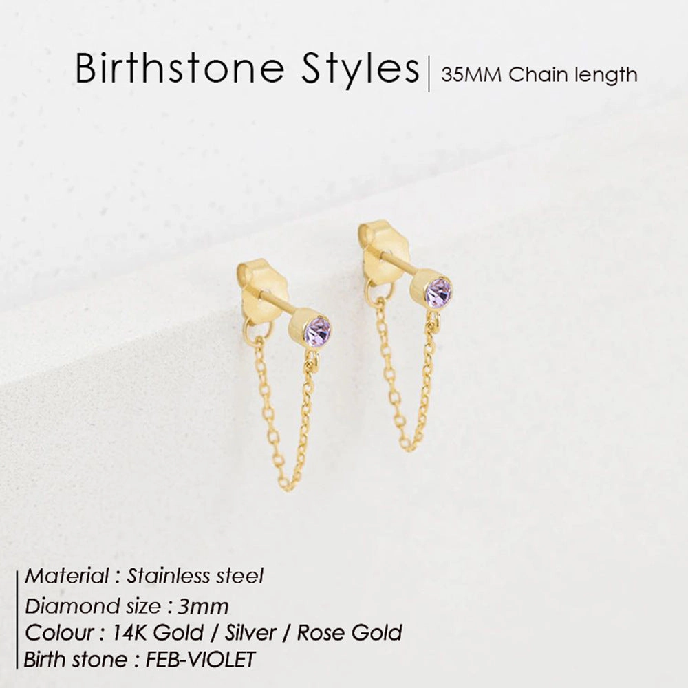 Wholesale Tassel Colored Stainless Steel Earrings