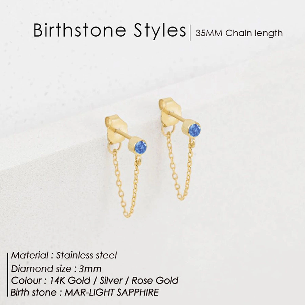 Wholesale Tassel Colored Stainless Steel Earrings