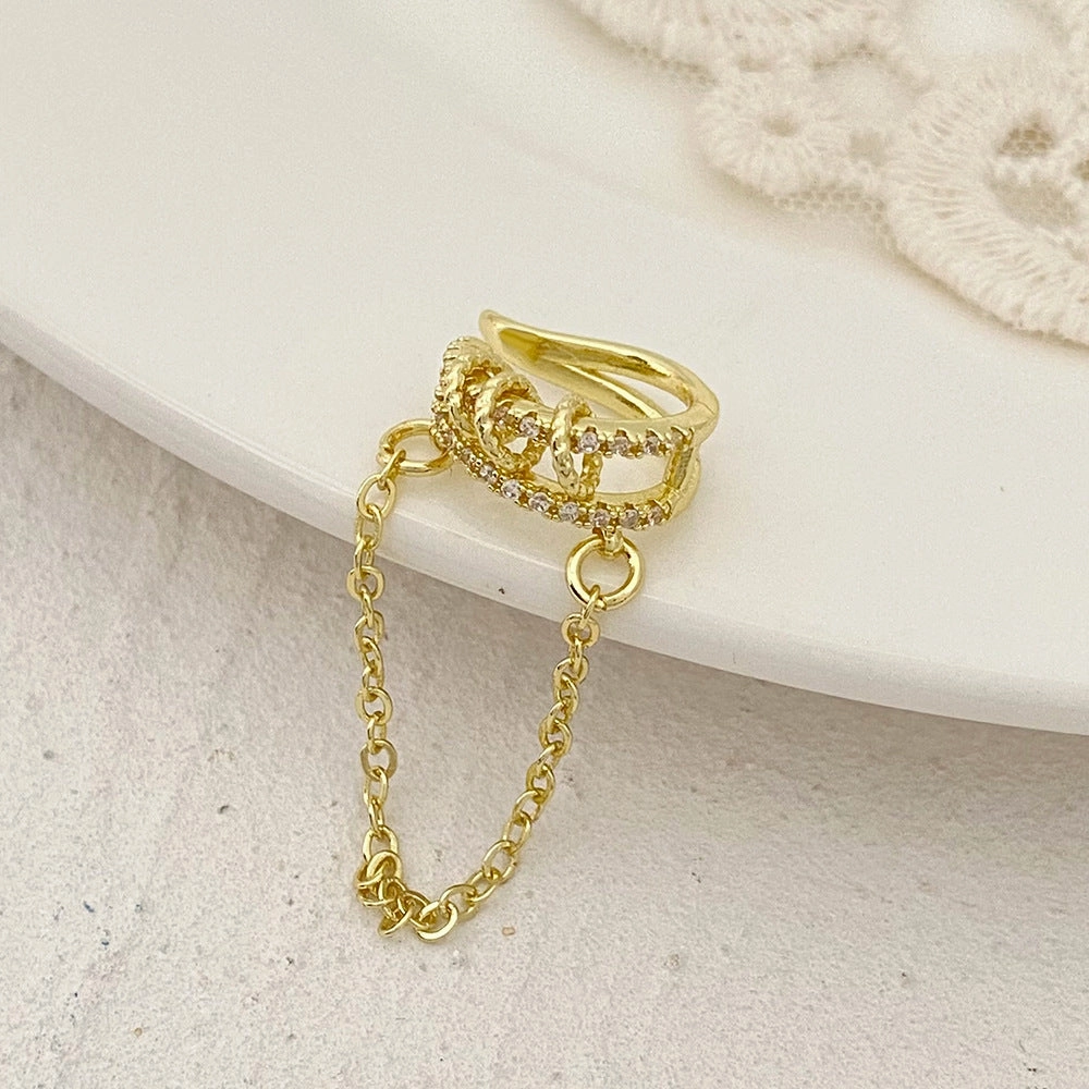 Wholesale Tassel Ear Clip Alloy Earrings