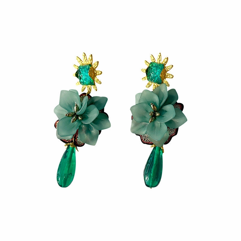 Wholesale Tassel Flower Alloy Cloth Resin ABS Pearl Earrings