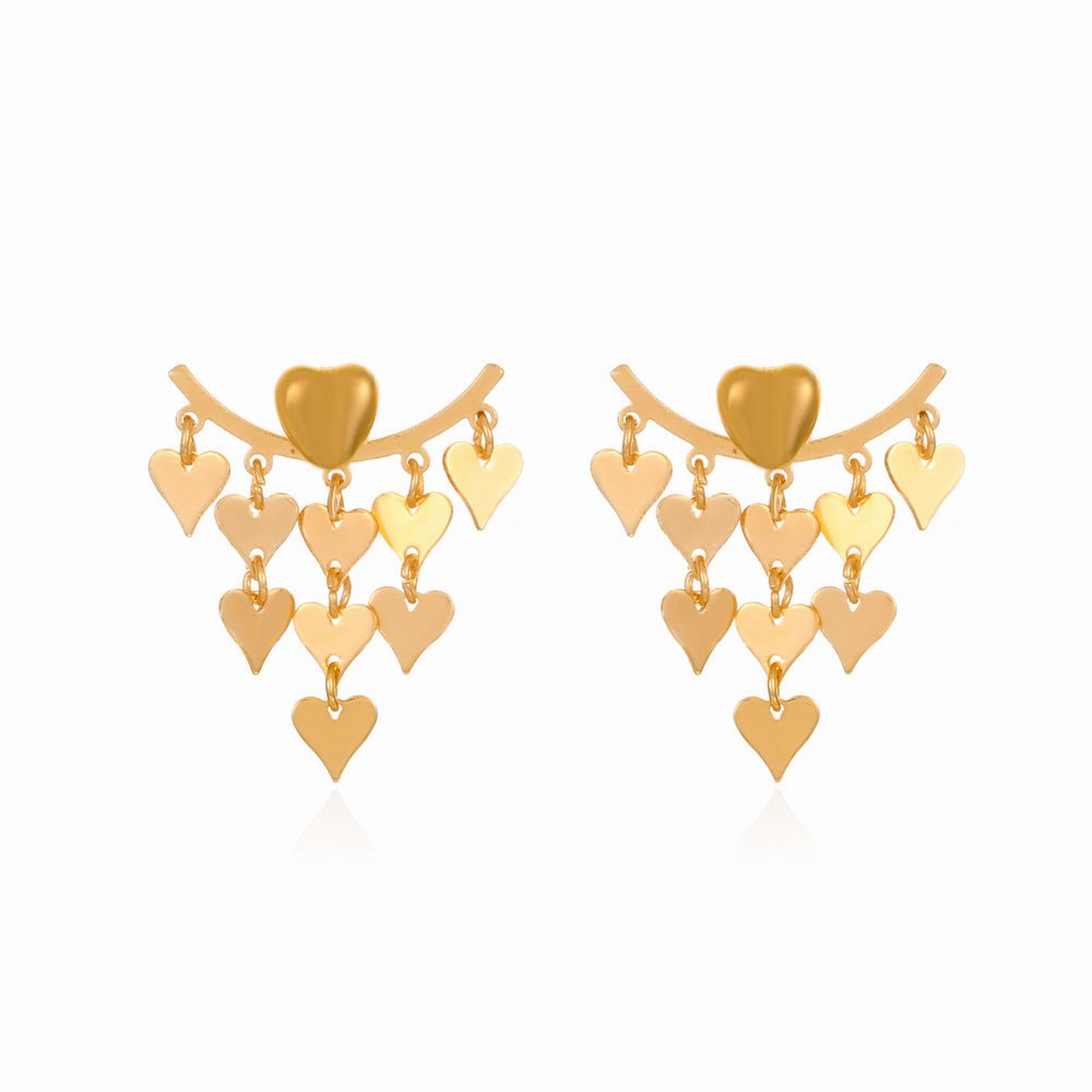 Wholesale Tassel Heart Copper Earrings