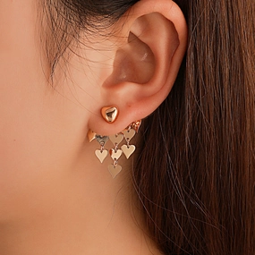 Wholesale Tassel Heart Copper Earrings