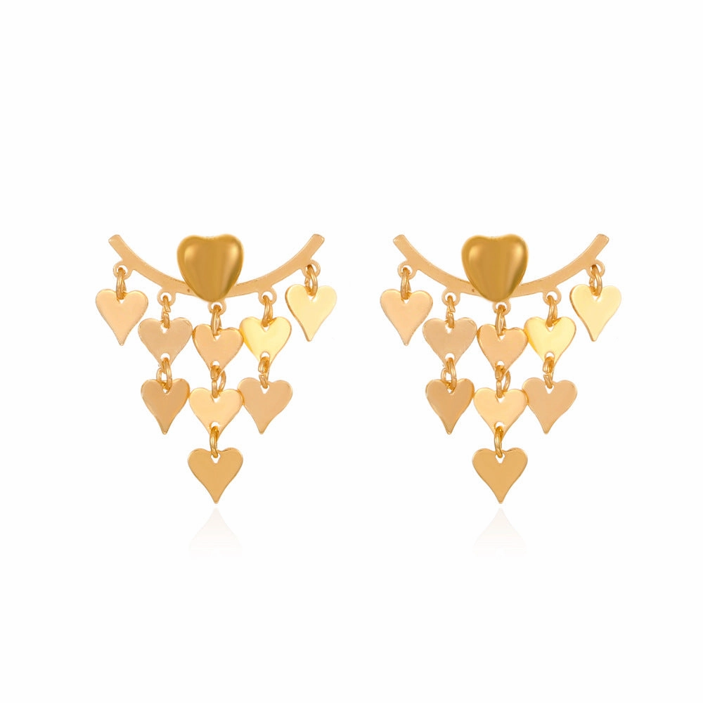 Wholesale Tassel Heart Copper Earrings