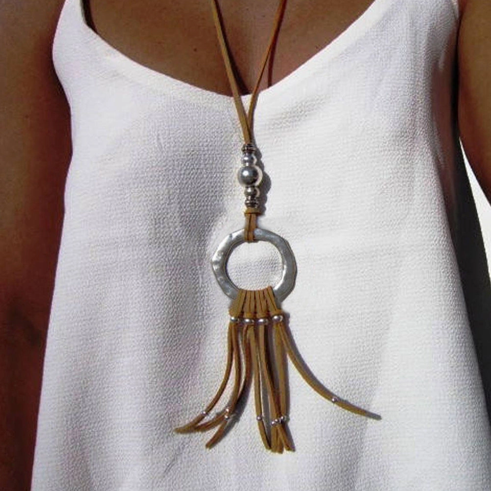 Wholesale Tassel Long Suede Rope Necklace