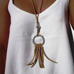 Wholesale Tassel Long Suede Rope Necklace