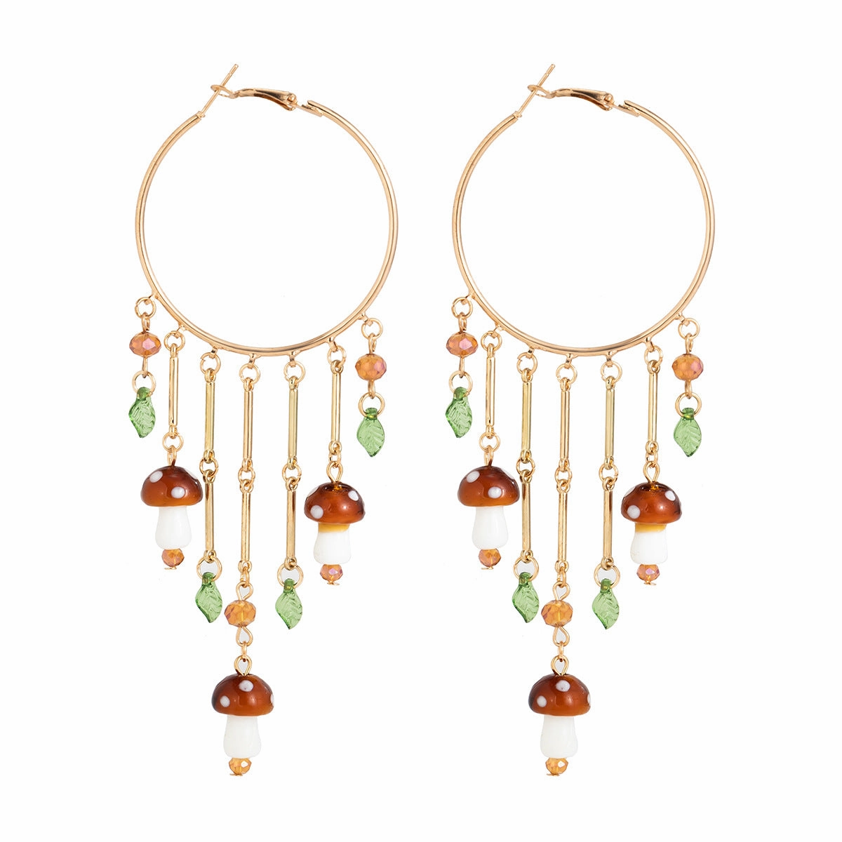 Wholesale Tassel Pendant Mushroom Leaf Alloy Earrings