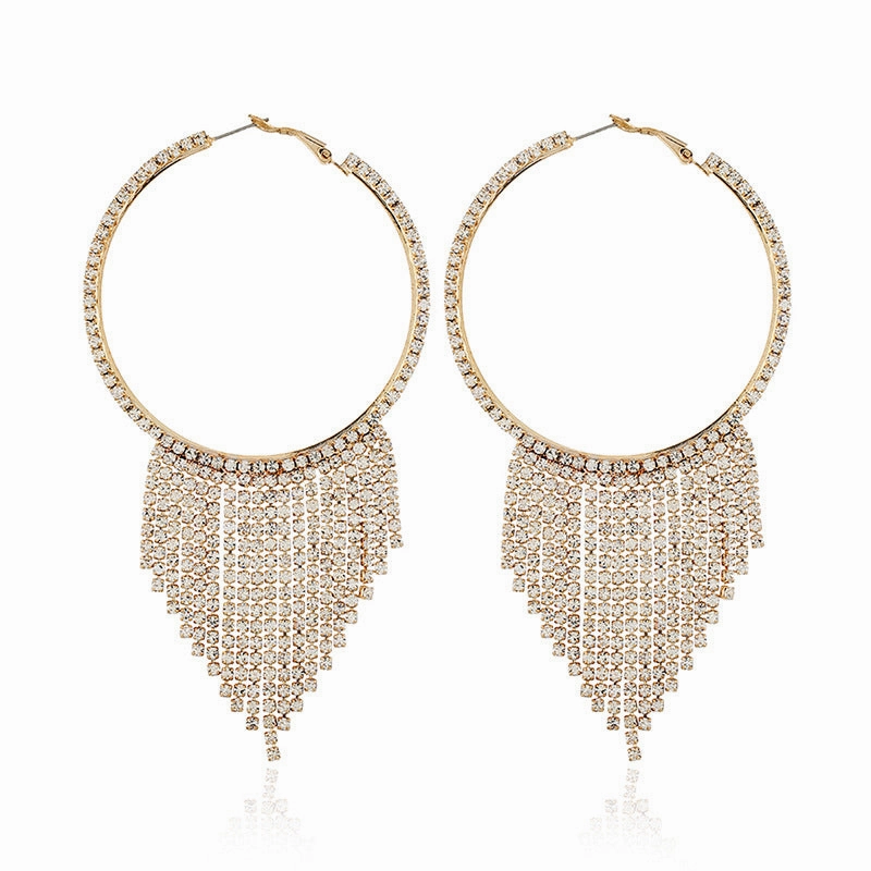 Wholesale Tassel Rhinestone Claw Chain Alloy Earrings