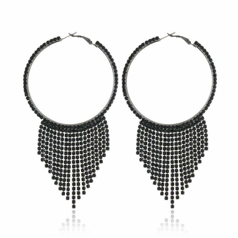 Wholesale Tassel Rhinestone Claw Chain Alloy Earrings