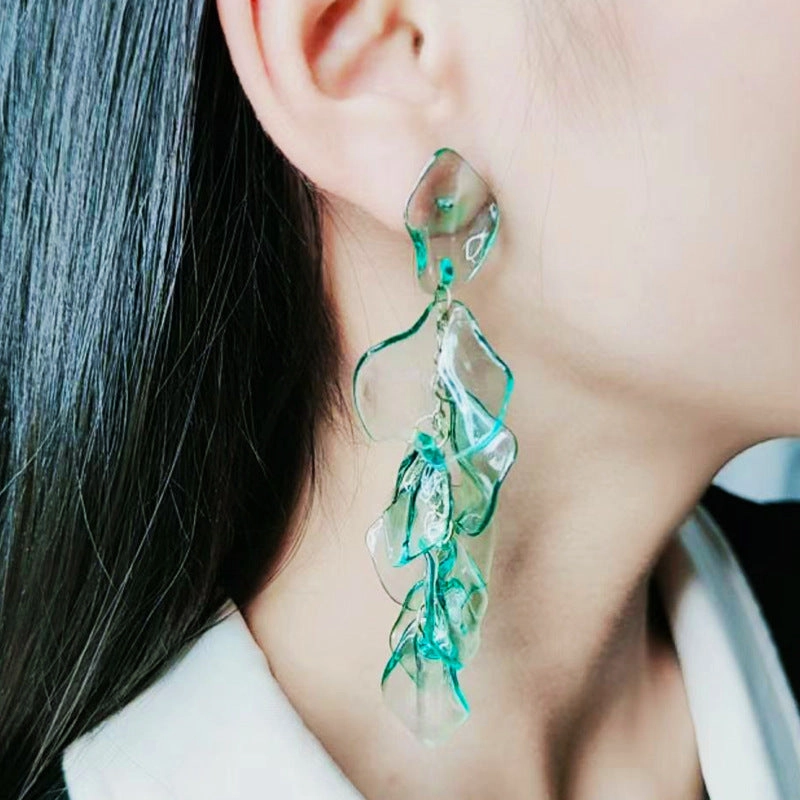 Wholesale Tassels Petals Acrylic Earrings