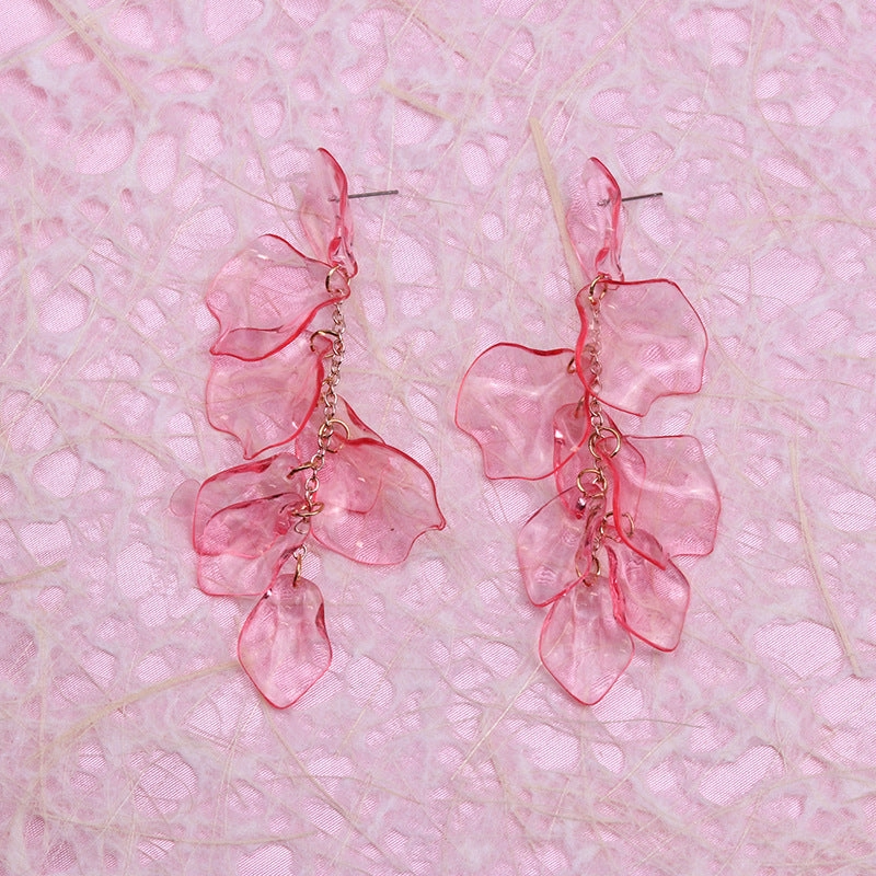 Wholesale Tassels Petals Acrylic Earrings