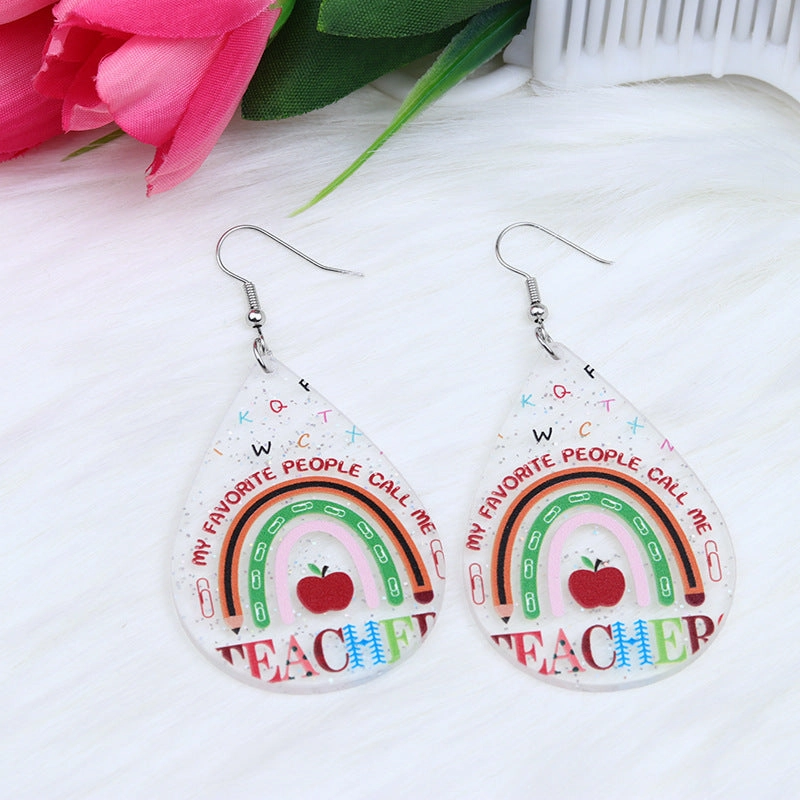 Wholesale Teacher's Day Acrylic Earrings