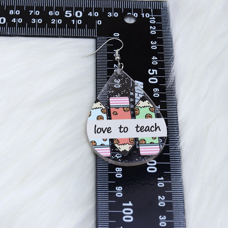 Wholesale Teacher's Day Acrylic Earrings