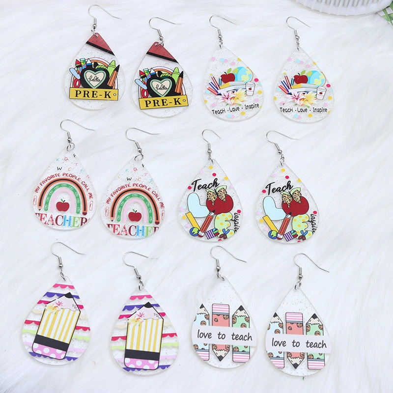 Wholesale Teacher's Day Acrylic Earrings