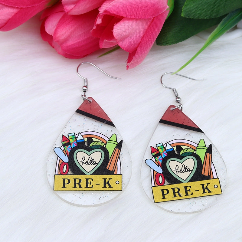 Wholesale Teacher's Day Acrylic Earrings