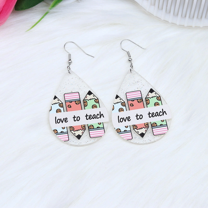 Wholesale Teacher's Day Acrylic Earrings