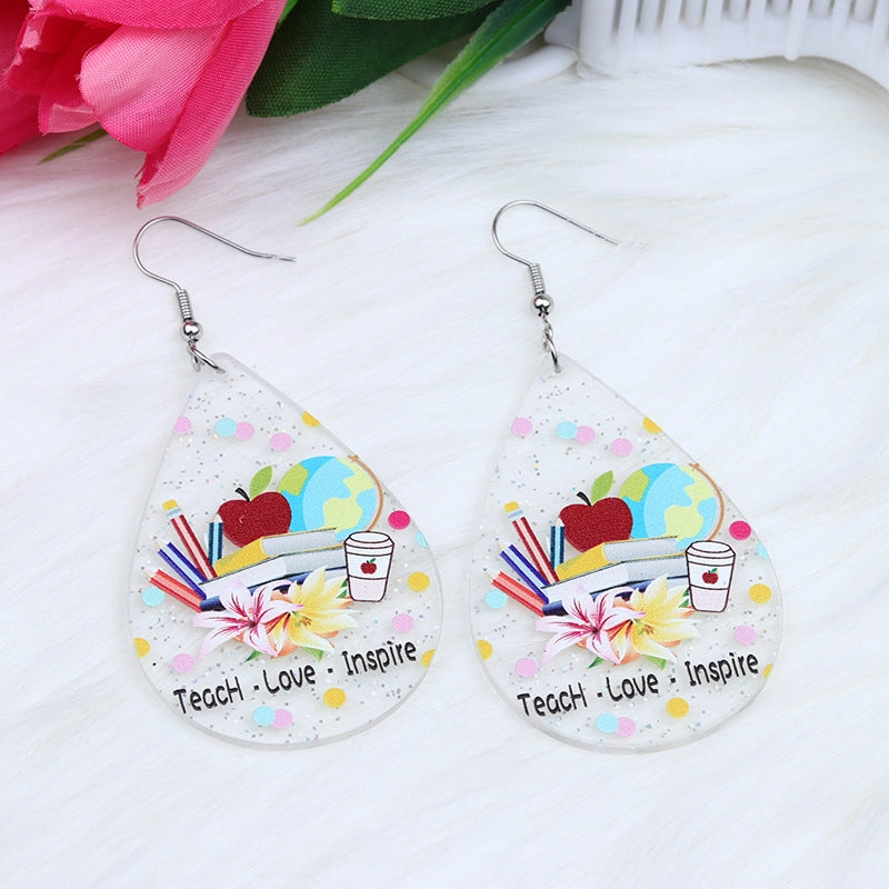 Wholesale Teacher's Day Acrylic Earrings