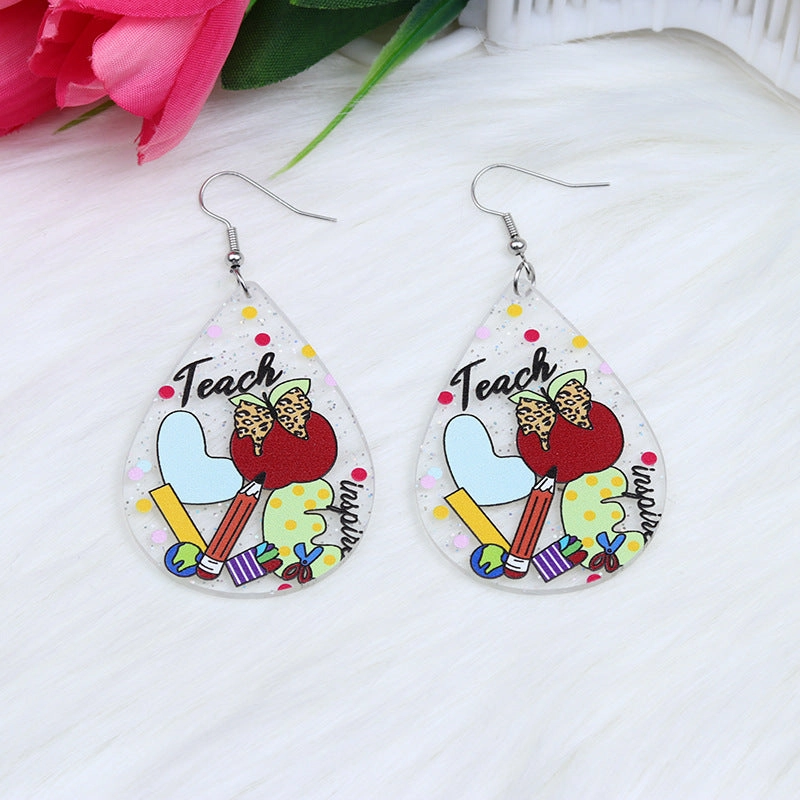 Wholesale Teacher's Day Acrylic Earrings
