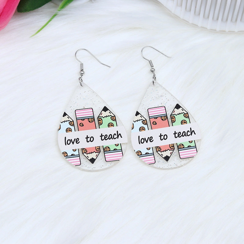 Wholesale Teacher's Day Acrylic Earrings