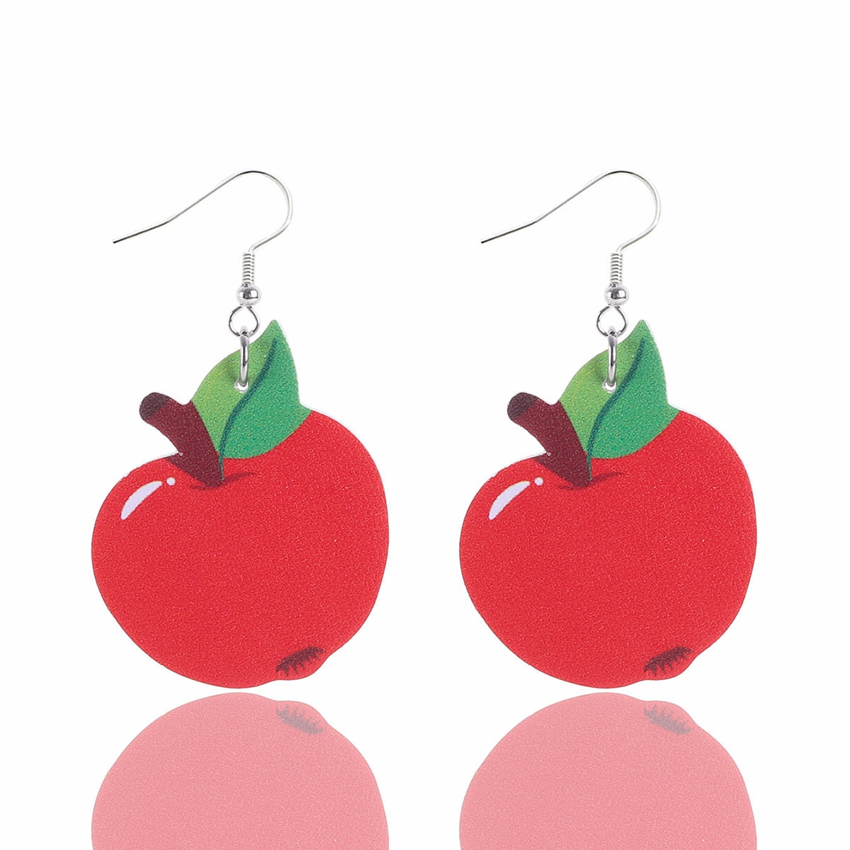 Wholesale Teacher's Day Apple Pencil Water Drop Leather Earrings