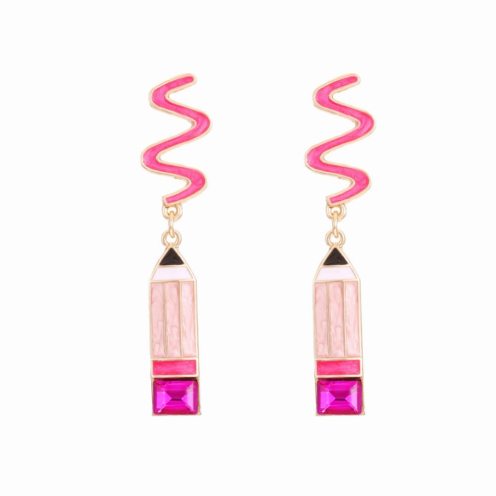 Wholesale Teacher's Day Crayon  Alloy Earrings