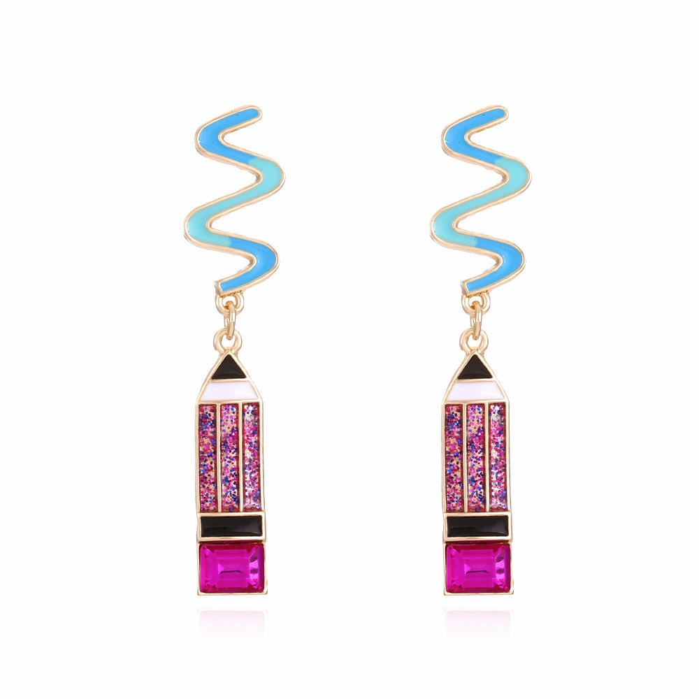 Wholesale Teacher's Day Crayon  Alloy Earrings