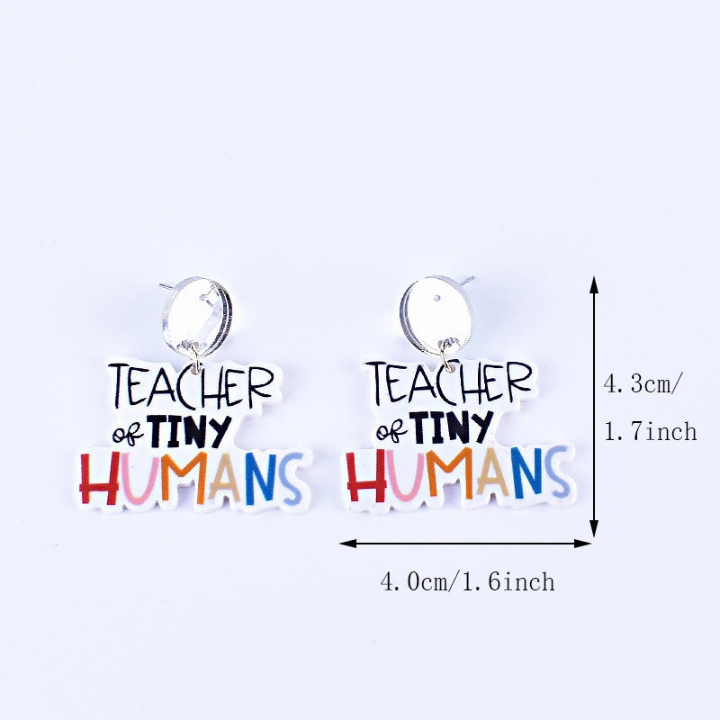 Wholesale Teacher's Day Return Season Rainbow Pencil Acrylic Earrings