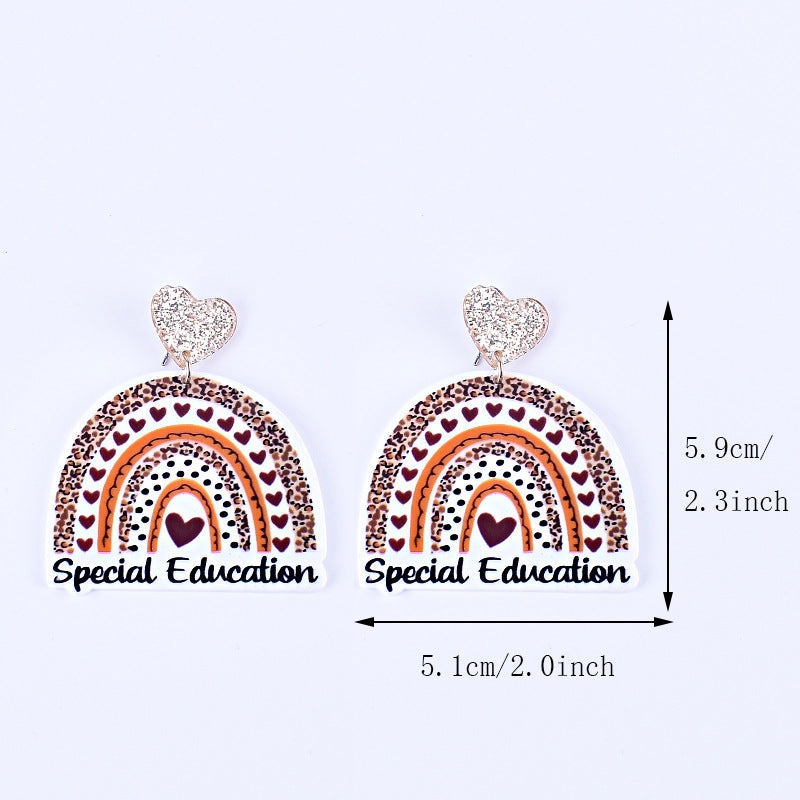Wholesale Teacher's Day Return Season Rainbow Pencil Acrylic Earrings