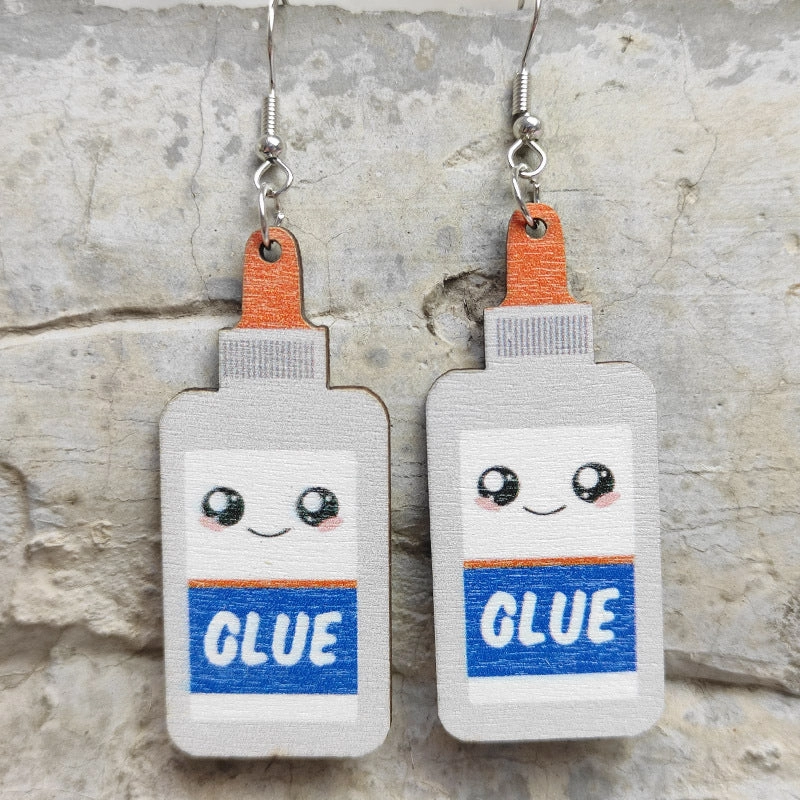 Wholesale Teacher's Day School Supplies Wooden Earrings