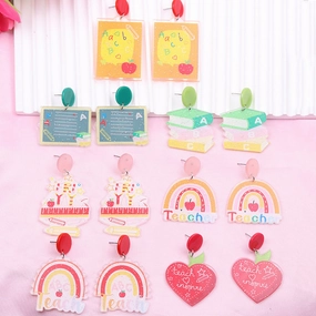 Wholesale Teachers Day Acrylic Earrings