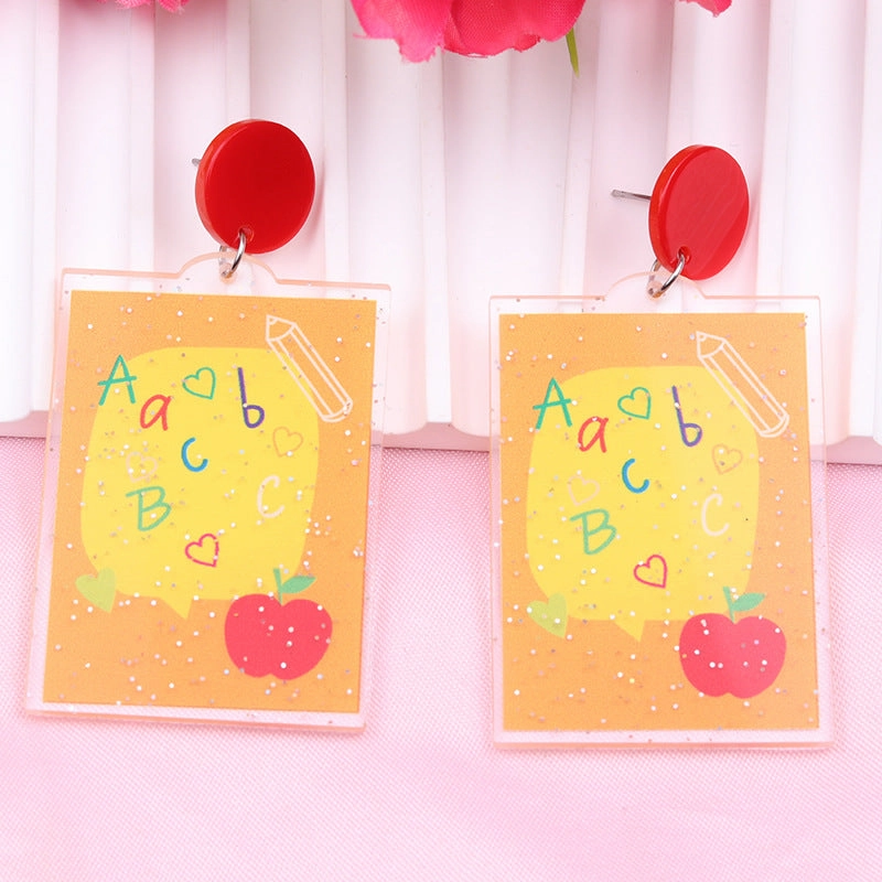 Wholesale Teachers Day Acrylic Earrings