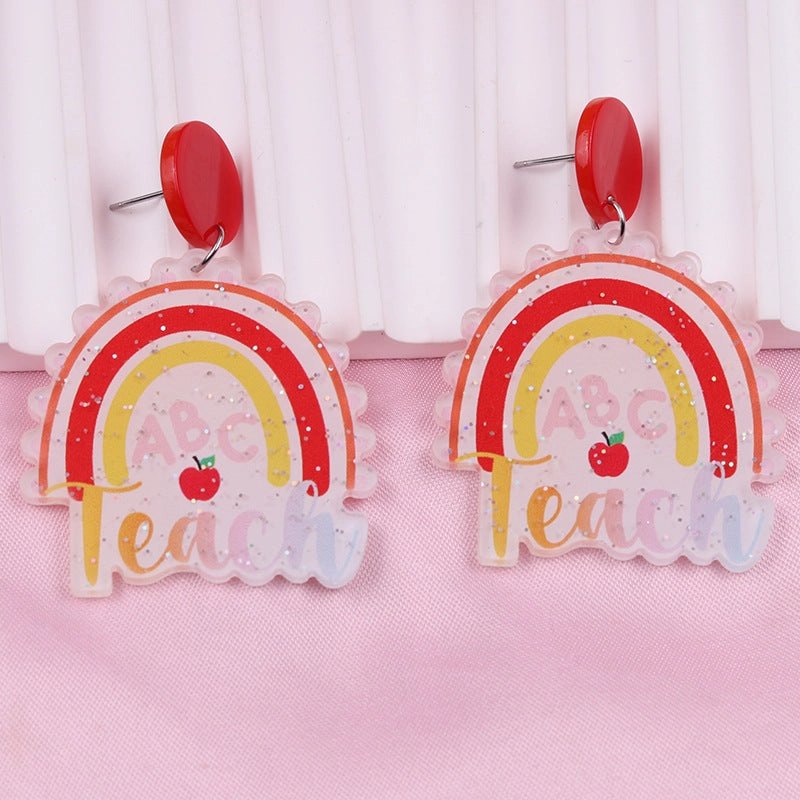 Wholesale Teachers Day Acrylic Earrings