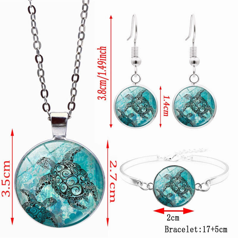Wholesale Teal Turtle Alloy Earrings