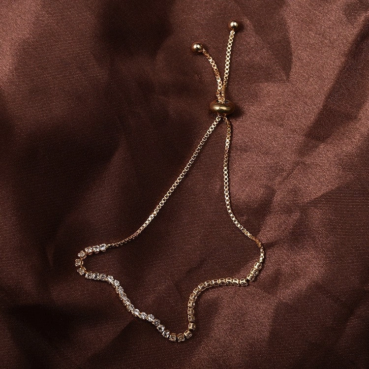Wholesale Telescopic Rhinestone Claw Chain Adjustable Alloy Bracelet