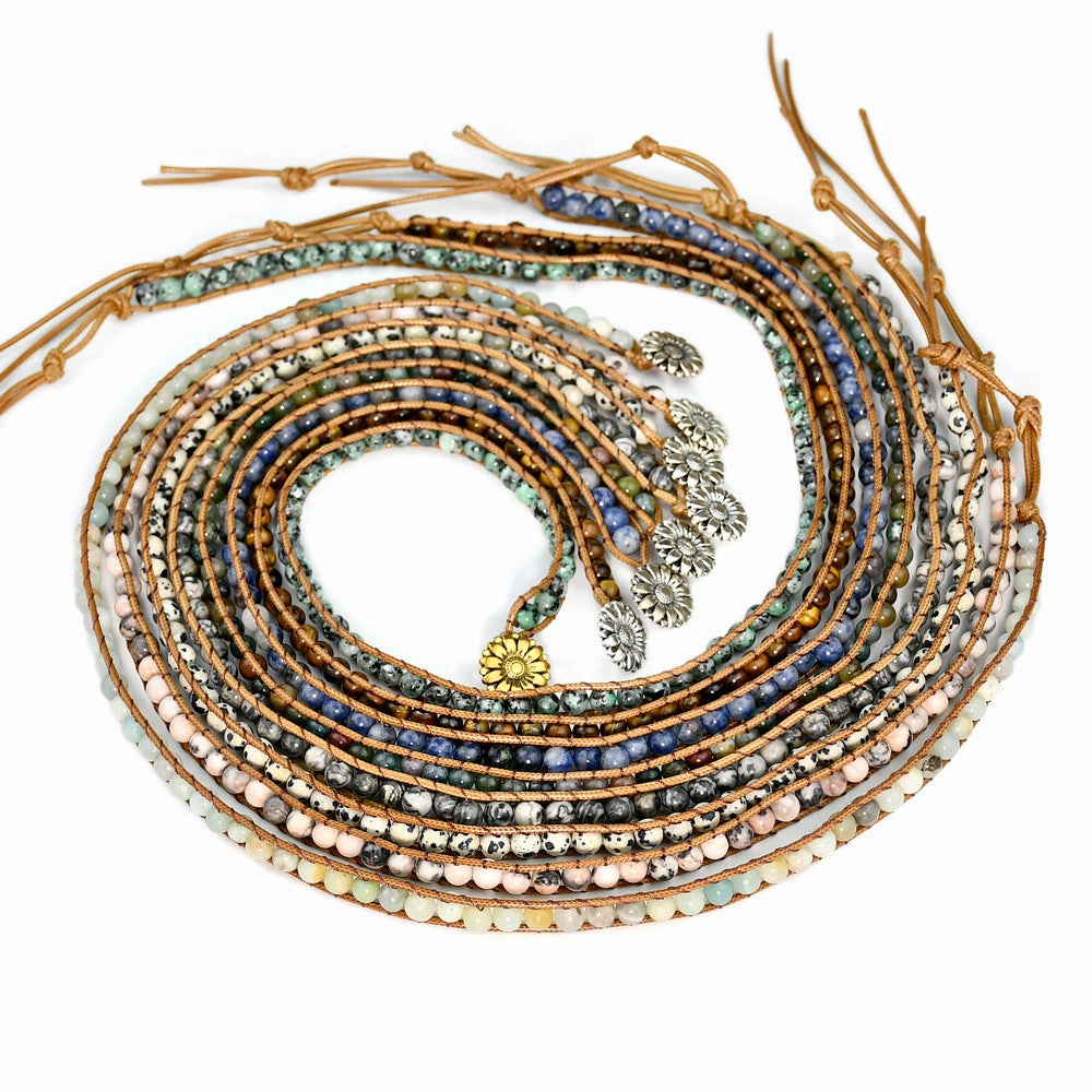 Wholesale Tem Explosive Natural Stone Hand-woven Bracelet