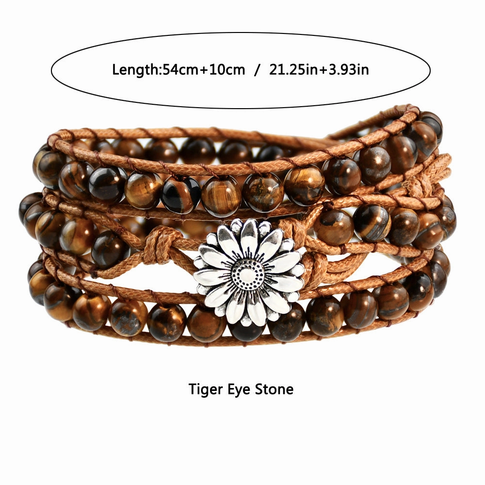 Wholesale Tem Explosive Natural Stone Hand-woven Bracelet