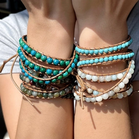 Wholesale Tem Explosive Natural Stone Hand-woven Bracelet
