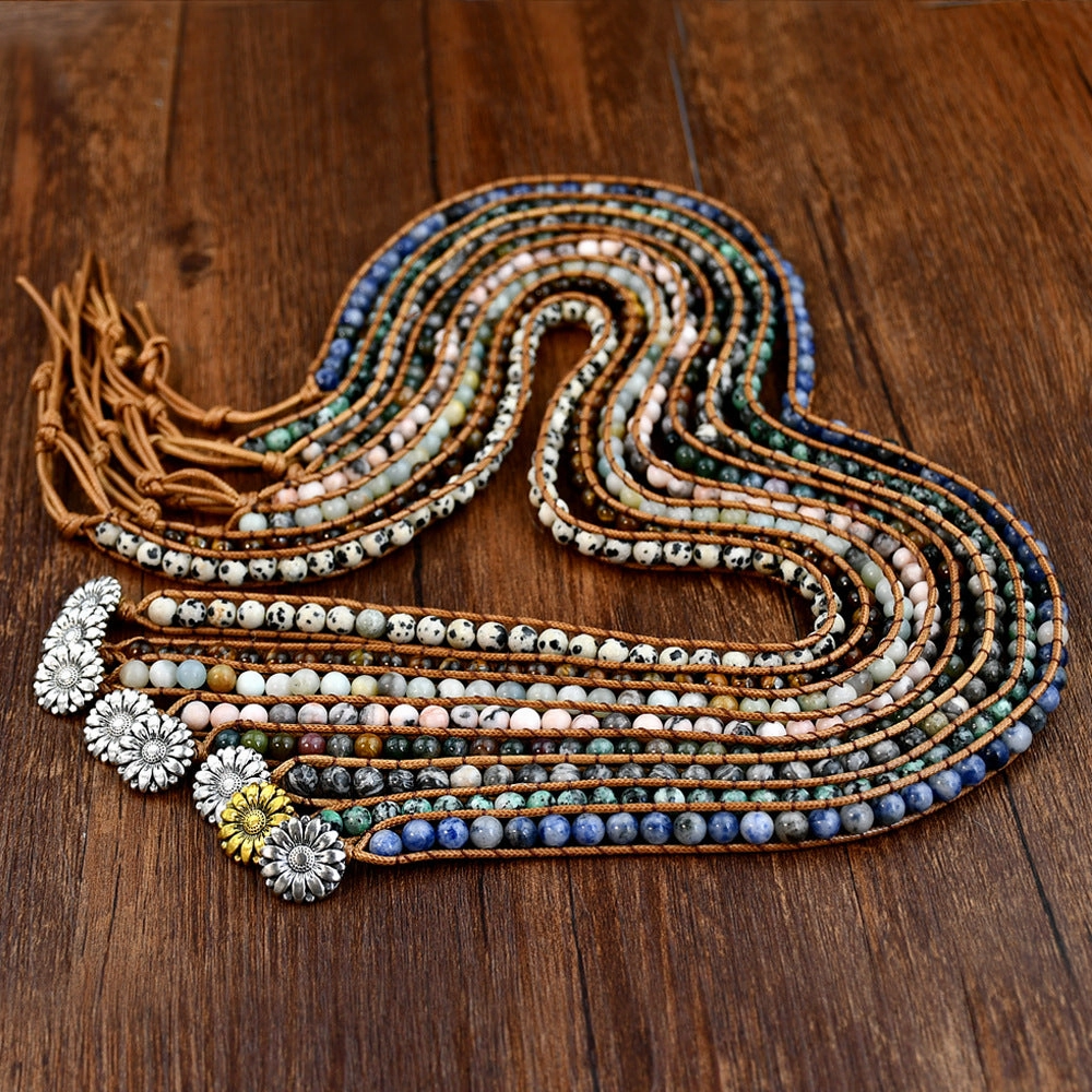 Wholesale Tem Explosive Natural Stone Hand-woven Bracelet