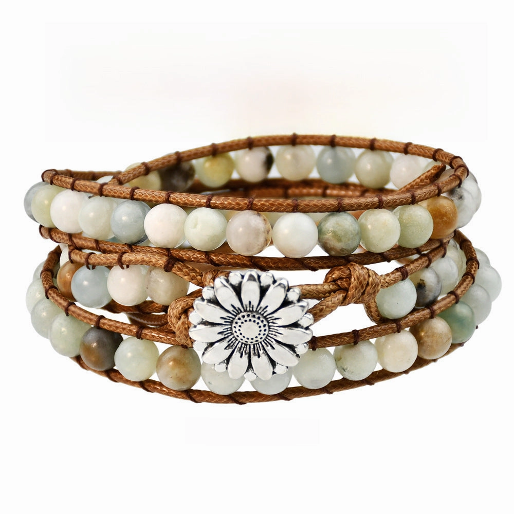 Wholesale Tem Explosive Natural Stone Hand-woven Bracelet