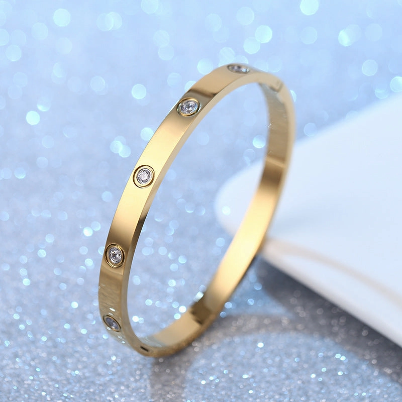 Wholesale Ten Diamond Fashion Titanium Steel Bracelet