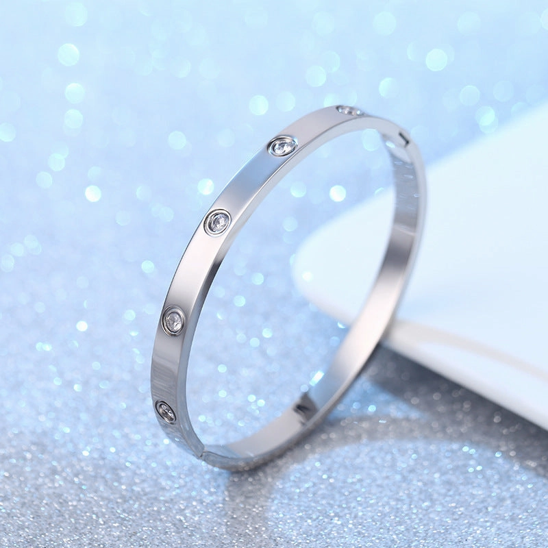 Wholesale Ten Diamond Fashion Titanium Steel Bracelet