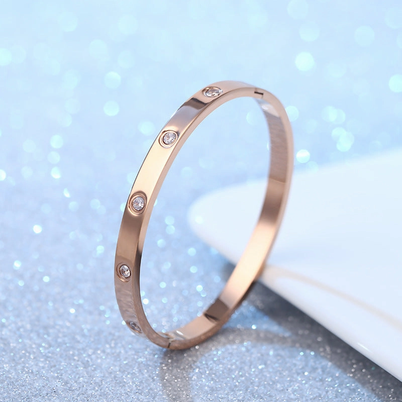 Wholesale Ten Diamond Fashion Titanium Steel Bracelet
