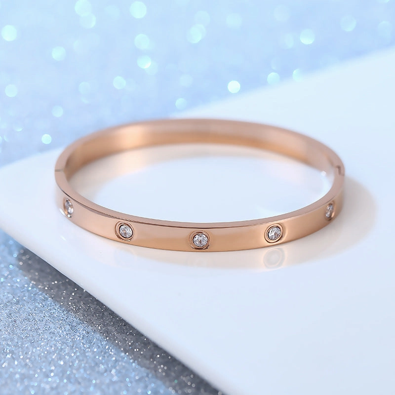 Wholesale Ten Diamond Fashion Titanium Steel Bracelet