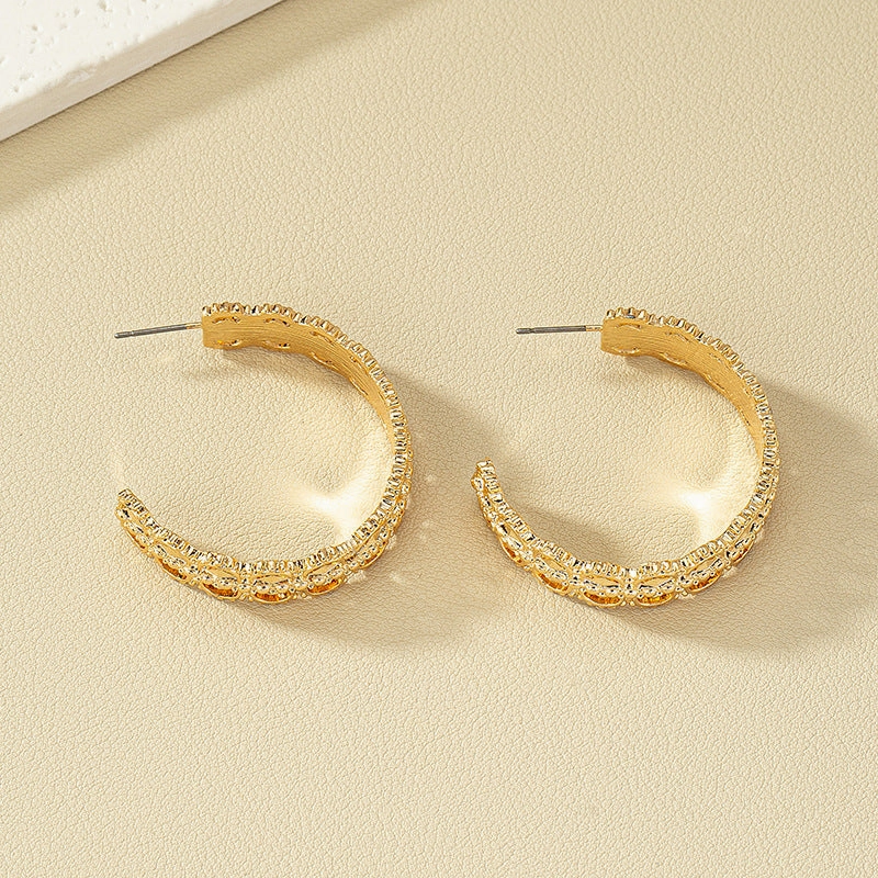 Wholesale Textured Diamond Alloy Earrings
