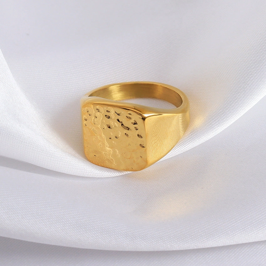 Wholesale Textured Pleated Titanium Steel Ring