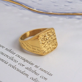Wholesale Textured Pleated Titanium Steel Ring