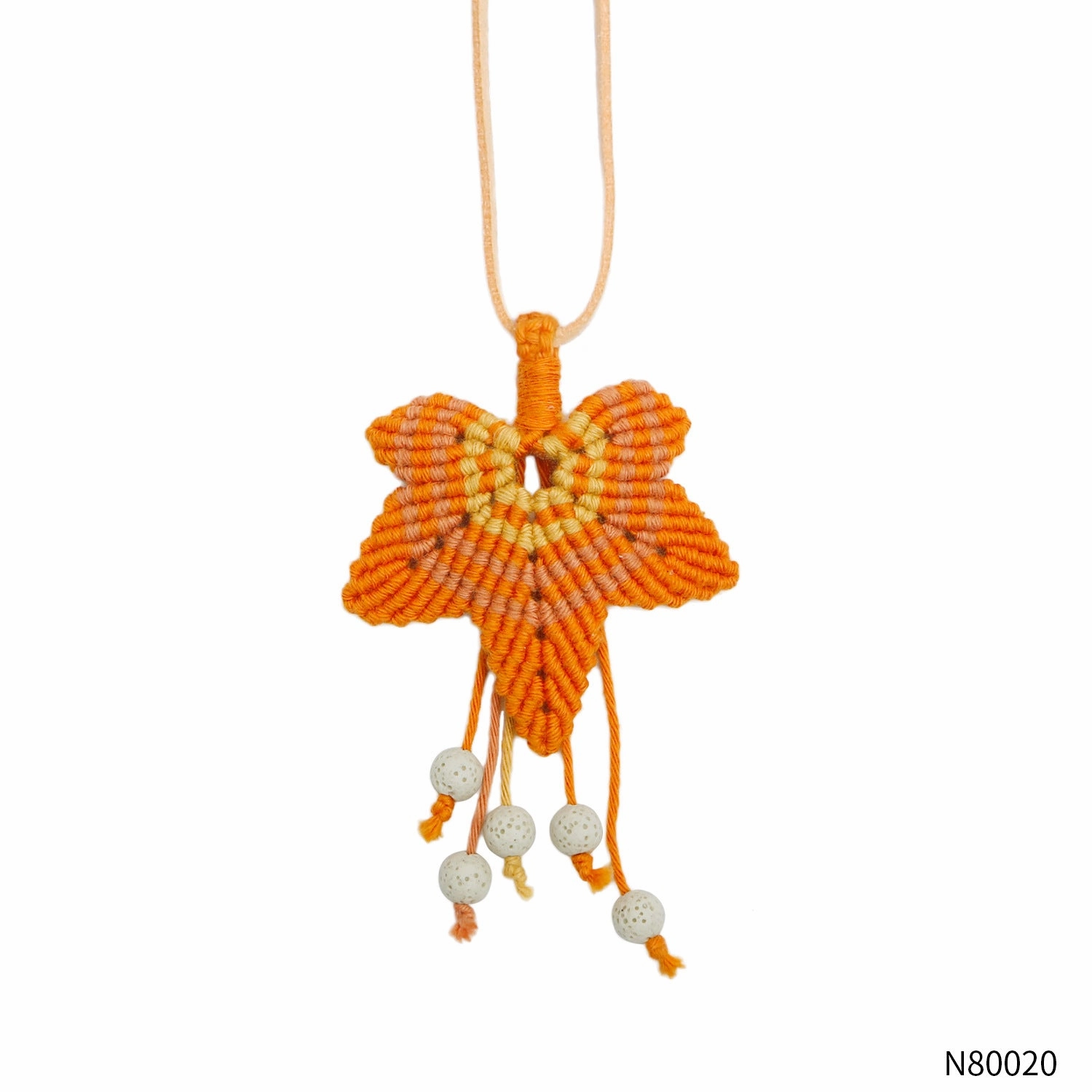 Wholesale Thanksgiving Maple Leaf Handmade Rope Woven Necklaces
